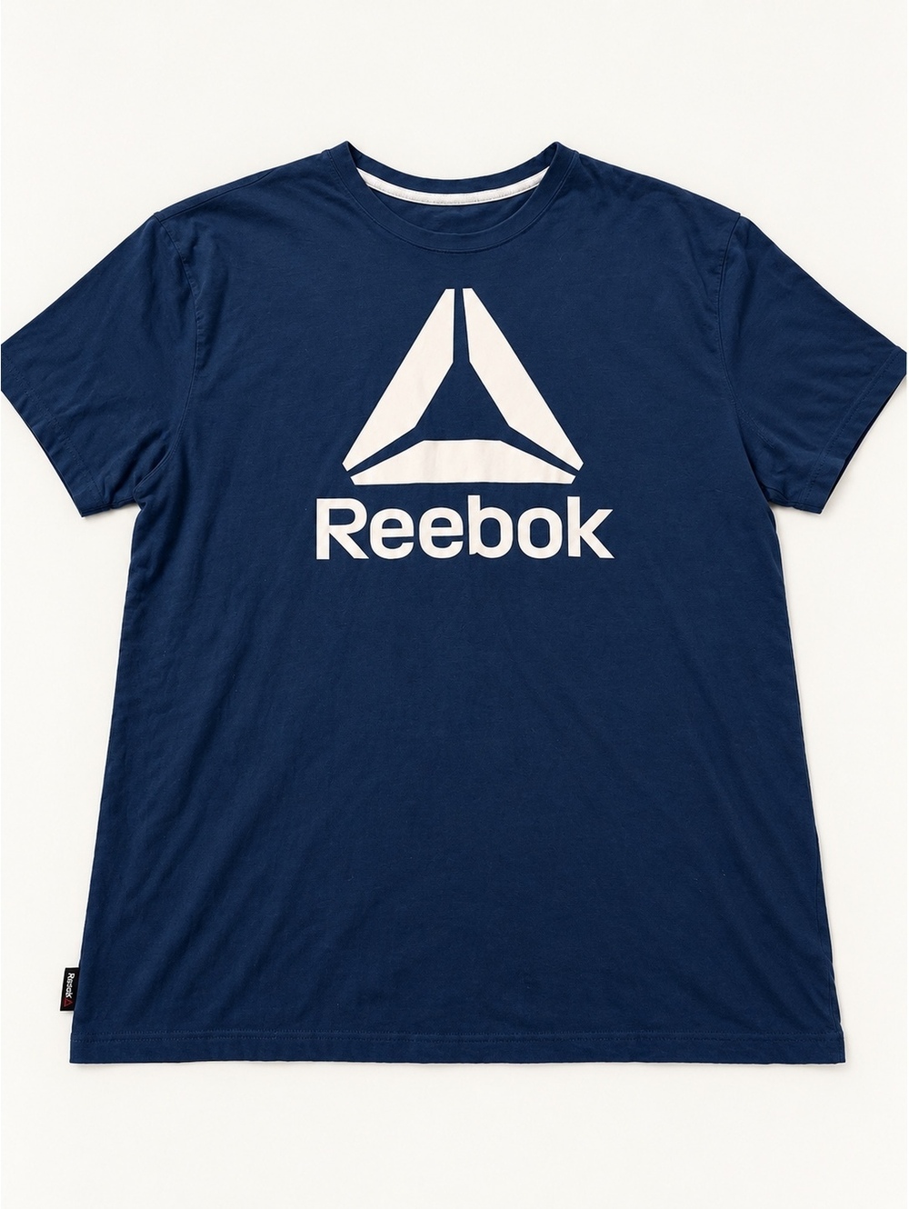 Reebok Men’s 2XL Navy Blue White Delta Logo T-Shirt New